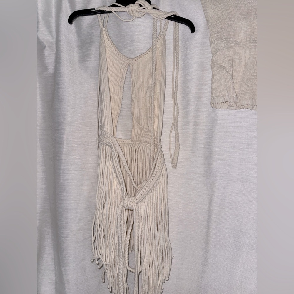 CHIC LE FRIQUE SANCHI SET -  HALTER TOP AND MINI SKIRT - BONE/CREAM - SIZE M/L - Picture 10 of 13